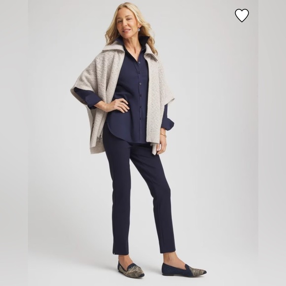 Chico's Maroon Red No Iron Stretch Button-Down Shirt - Picture 5 of 15